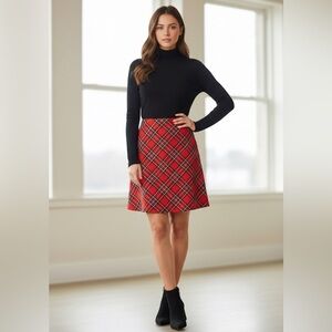 Red Plaid Tartan Skirt – Preppy Schoolgirl Punk Style